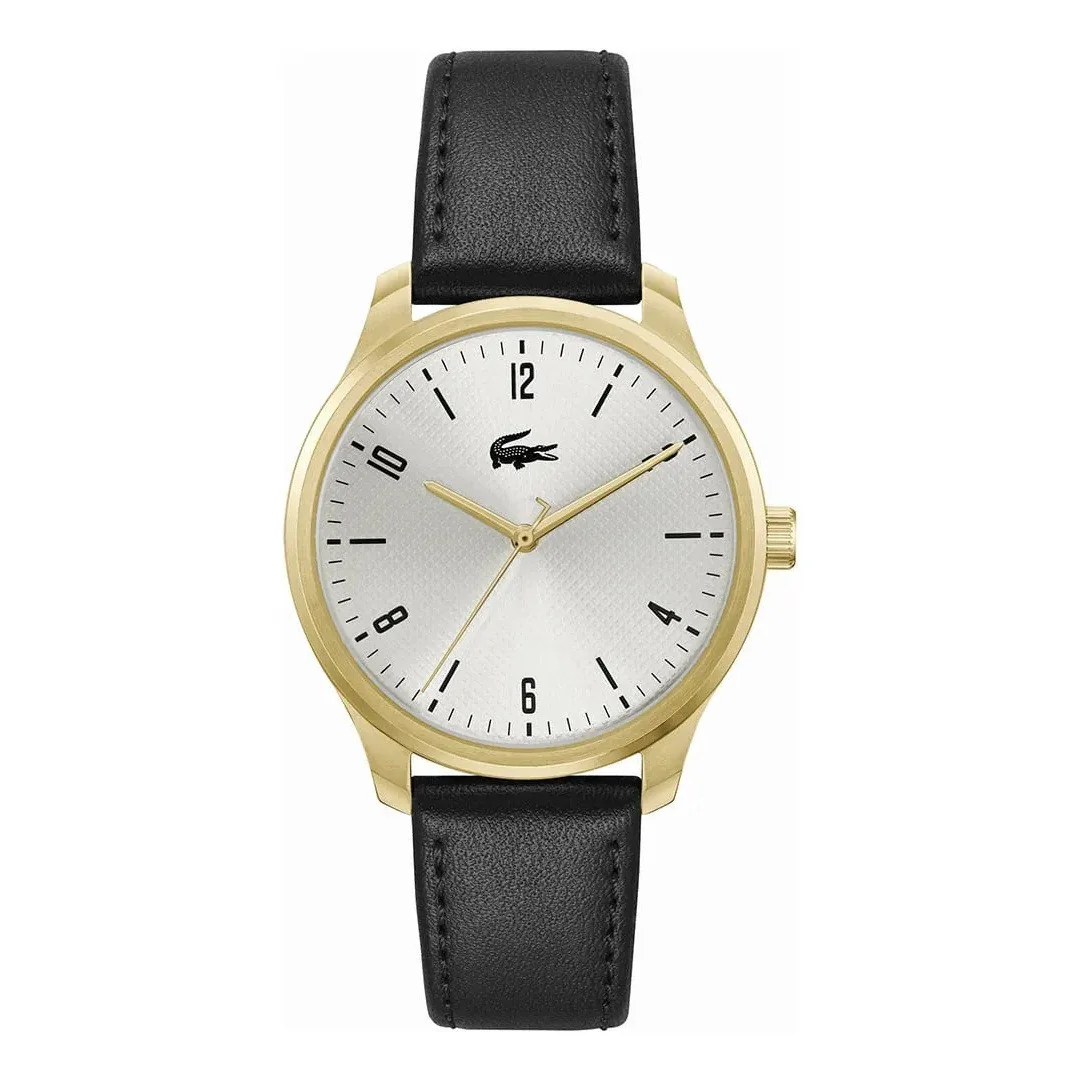 ✨ Relógio Lacoste Lisbon Masculino Em Couro Preto 2011324 Preto Branco