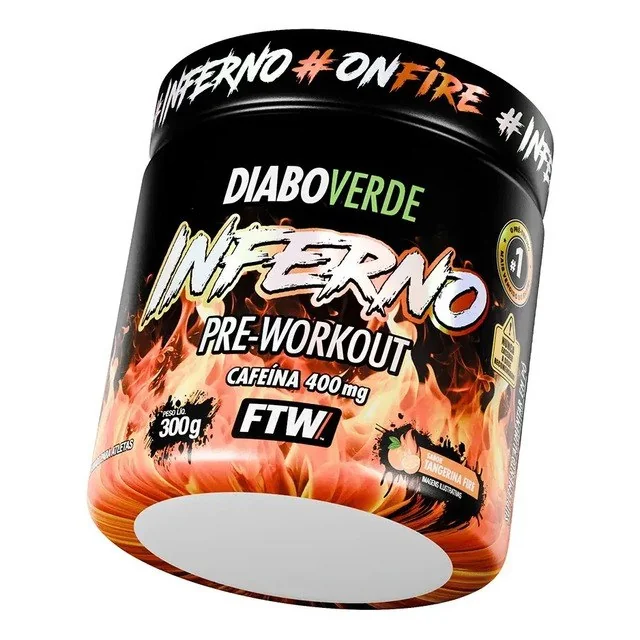 ✨ Pré Treino Pre Workout Diabo Verde Pote 300g Inferno Tangerina Fire