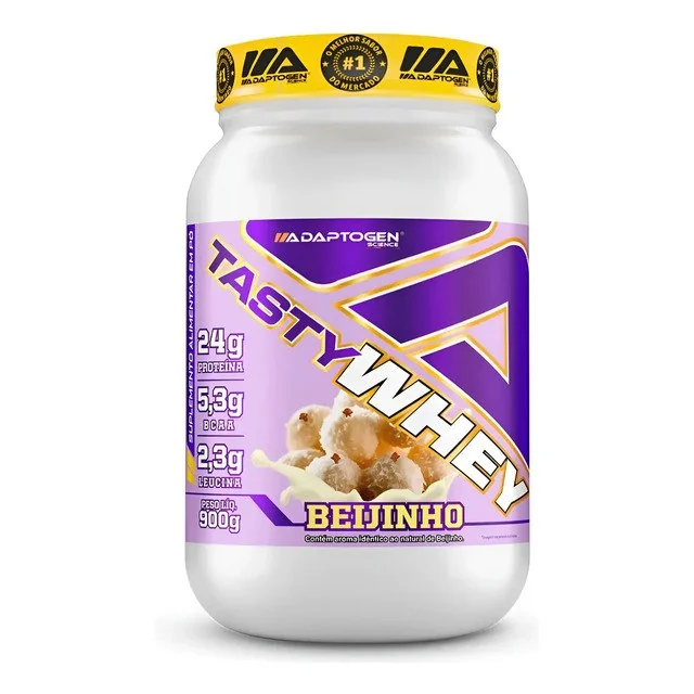 ✨Suplemento Tasty Whey 3w Gourmet Whey Protein Adaptogen Science Pote 900g Sabor Beijinho