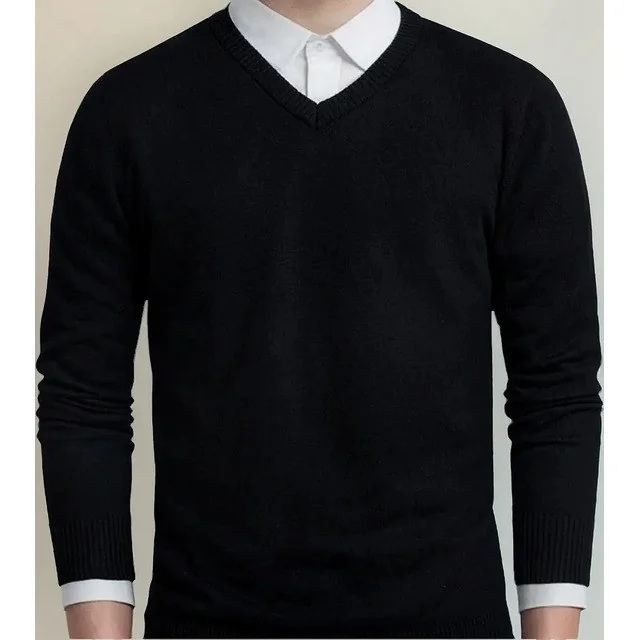 ✨ Suéter Masculino Gola V Malha Blusa Slim Inverno