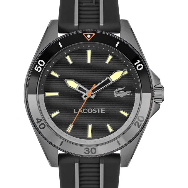 ✨ Relógio Lacoste Mainsail Masculino Em Borracha Preta 2011457 Preto