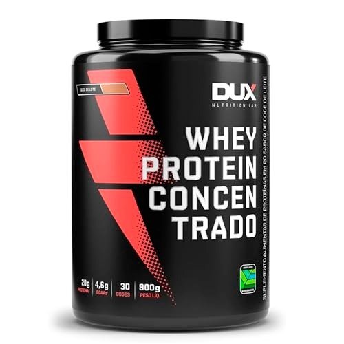 ✨ Whey Protein Concentrado Doce de Leite Pote 900g – Contribui para o Ganho Muscular Hipertrofia – Dux Human Health