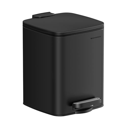 ✨ SONGMICS Lixeira para Fezes de Cachorro, 6 L, Lixeira Externa com Tampa, Fechamento Suave, Aço Inoxidável com Balde Interno, Preto Tinta BRLTB590B0602