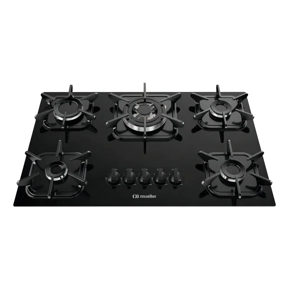 ✨ Cooktop Mueller 5 Bocas Preto Com Queimador Tripla Chama G5