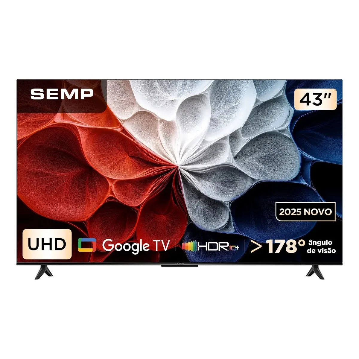 ✨ Smart TV Semp 43 Polegadas LED HVA 4K S62 WiFi Bluetooth Google TV 3 HDMI HDR10+ Dolby Audio 43S62