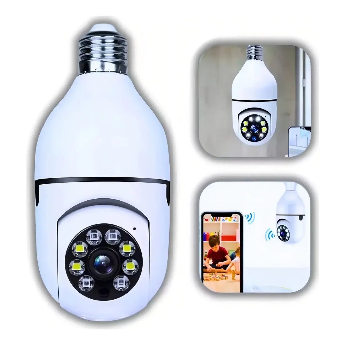 ✨ Câmera Lâmpada B-MAX Wifi 360º Infravermelho IP44 1080p Segurança