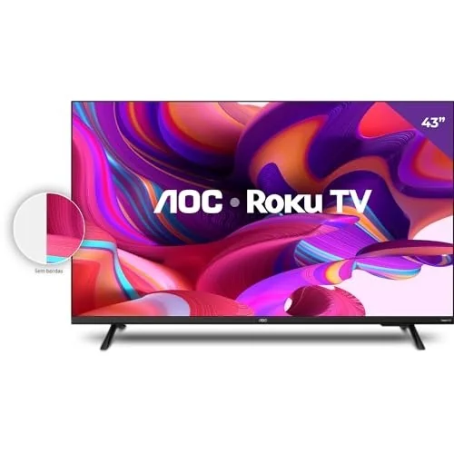 ✨ AOC 43S5135/78G - Smart TV LED 43" Full HD, Design sem bordas, Wifi, Conversor Digital, USB, HDMI