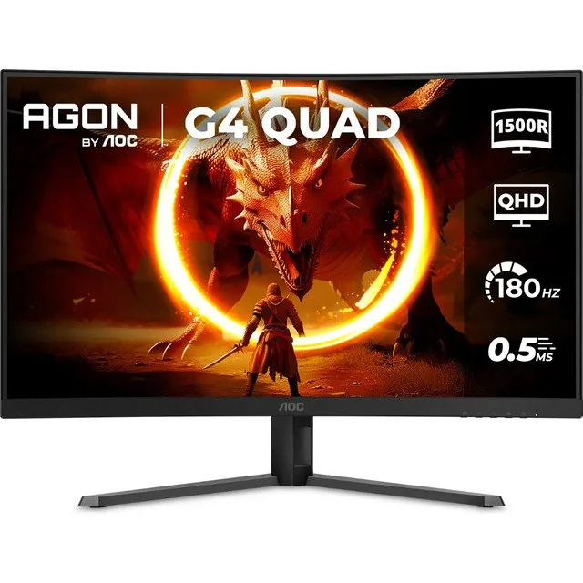 ✨ Monitor Gamer Curvo Aoc Agon Quad 32 180hz 0,5ms Cq32g4e Preto 127/220v