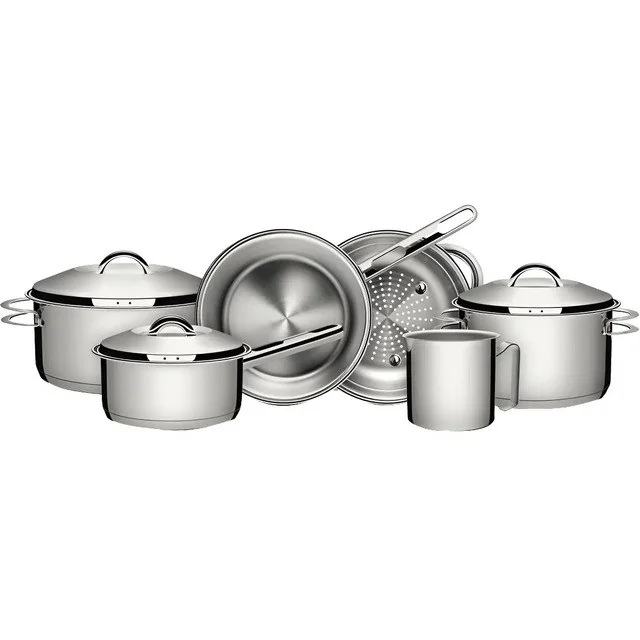 ✨Jogo Panelas Tramontina Solar Inox 6pç Indução Fundo Triplo Aço Inoxidável