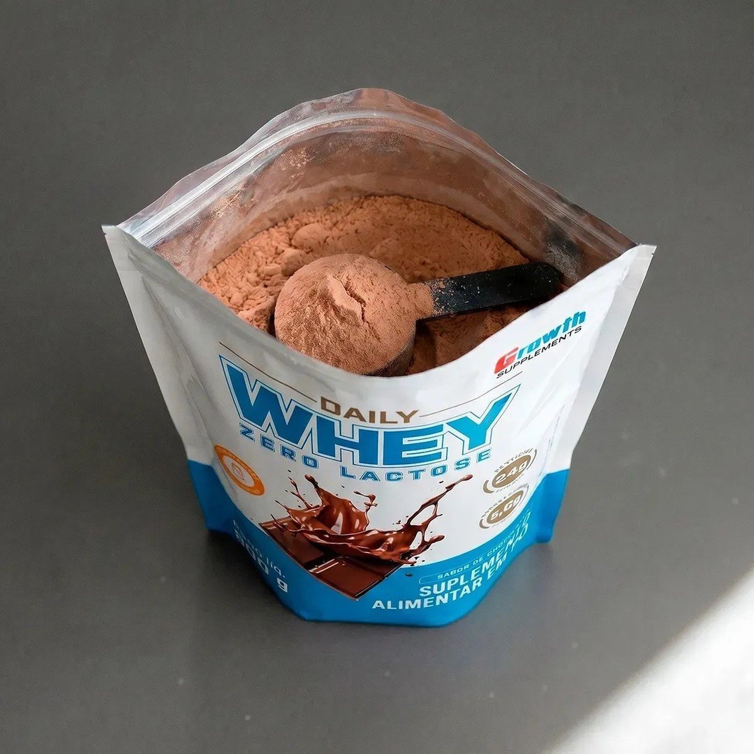 ✨ Daily Whey Protein Zero Lactose 800g Growth Supplements Chocolate