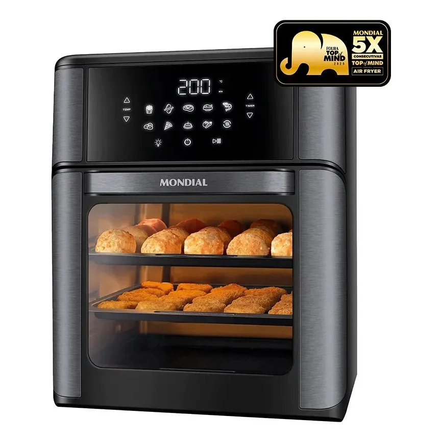 ✨ Fritadeira Elétrica AFON-12L-BG Forno Oven 12 Litros Preto Mondial