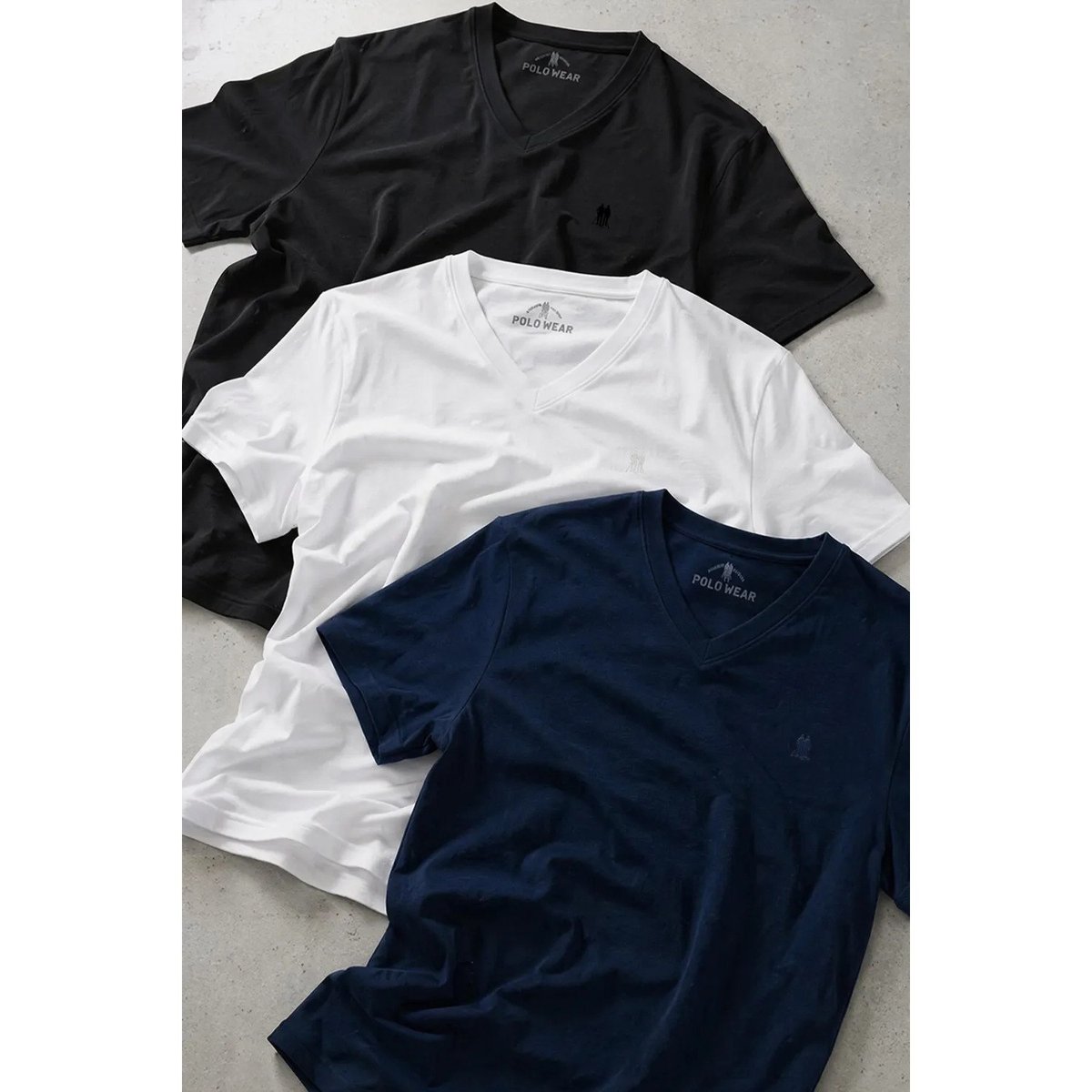 ✨ Kit 3 Camisetas Gola V Masculinas Polo Wear Sortido