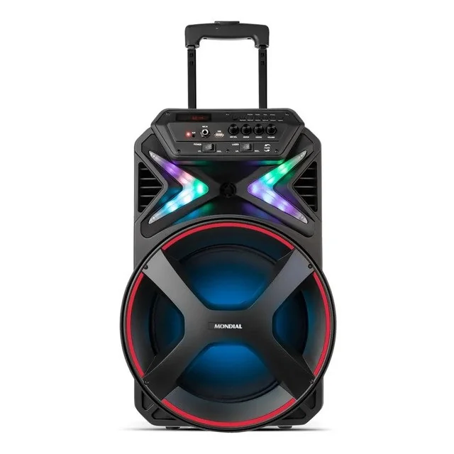 ✨ Caixa Amplificada Connect Lights Cm-400 Mondial Cor Preto Preto/vermelho 127/220v