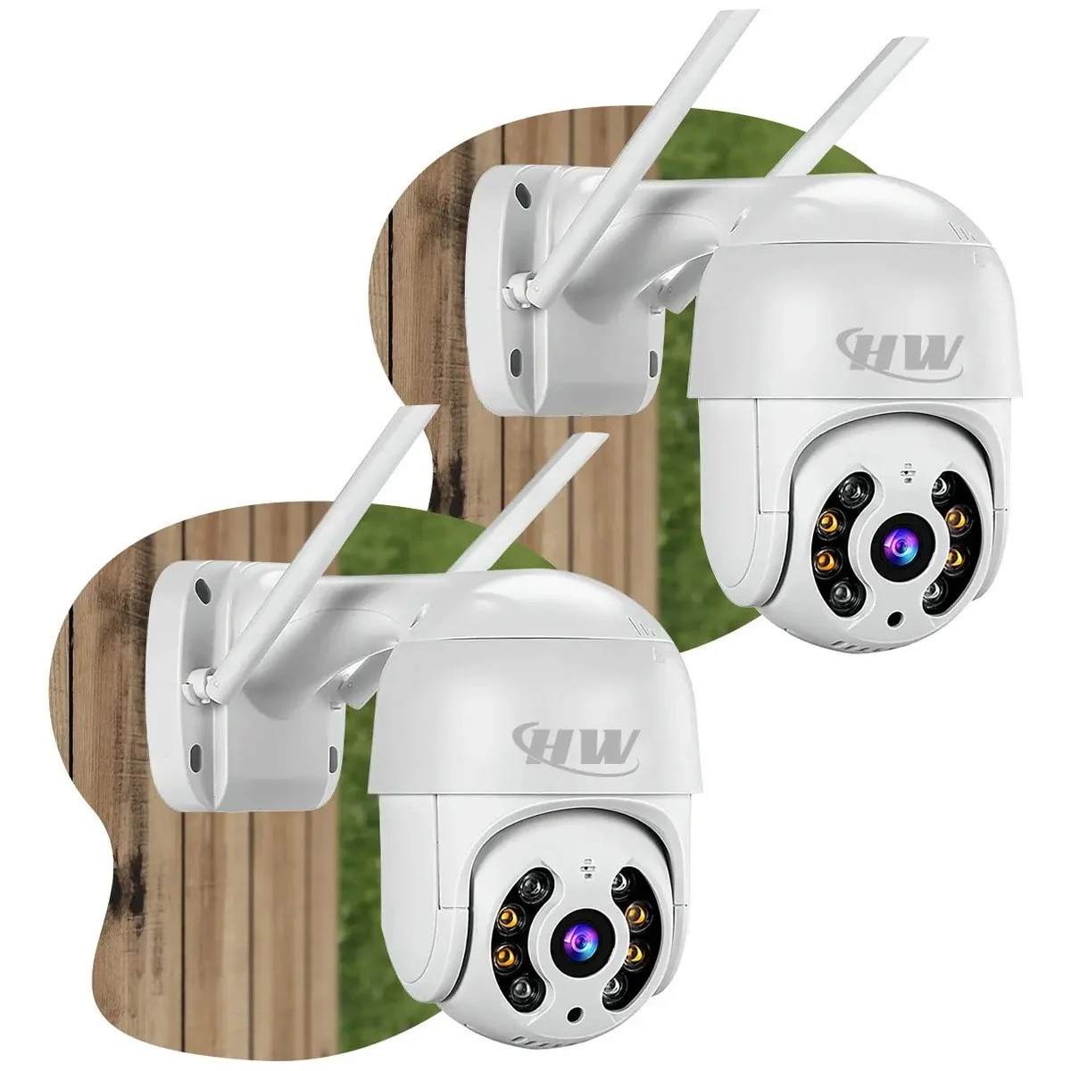 ✨ Kit 2 Câmeras Segurança Ip Interna Externa Wifi iCSee Infravermelho Prova D’Água - HW