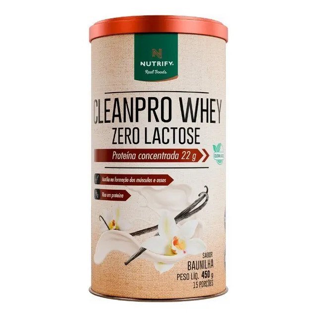 ✨ Proteína Clean Pro Whey Zero Lactose Nutrify Baunilha