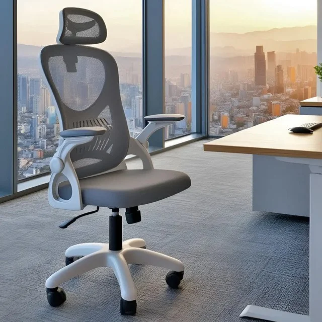 ✨ Cadeira De Escritório Columbus Presidente Ergonomica Cinza Mesh