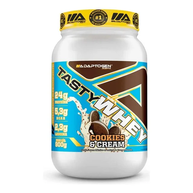 ✨ Suplemento Tasty Whey 3w Gourmet Whey Protein Adaptogen Science Pote 900g Sabor Cookies & Cream