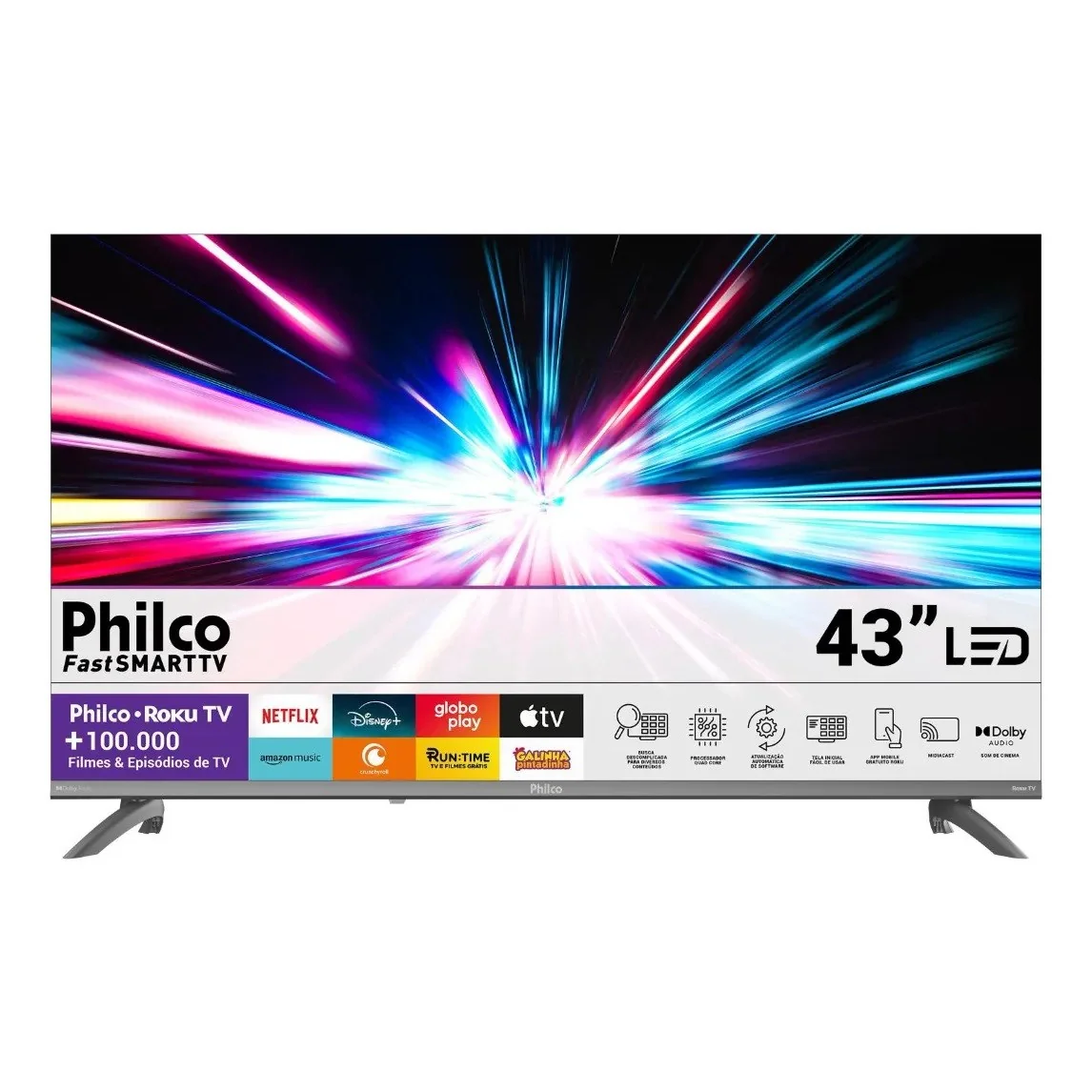 ✨ Smart Tv 43'' Philco Full Hd Roku Tv Hdr10 Dolby P43cra