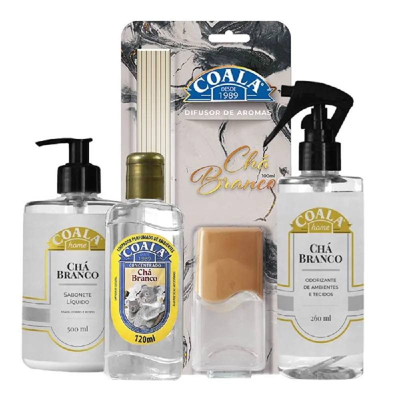 ✨Coala Chá Branco Difusor, Odorizador Limpador Perfumado e Sabonete Líquido