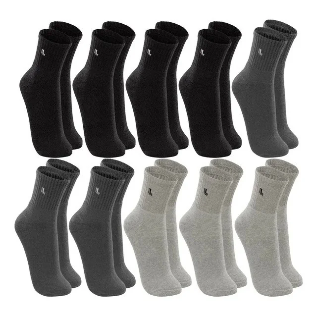 ✨ Kit 10 Pares Meia Lupo Original Masculina Cano Médio Algodão