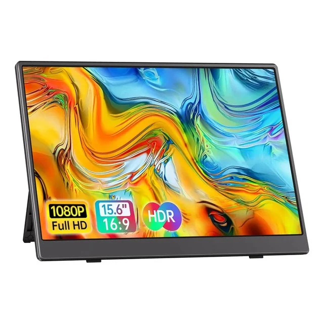 ✨ Monitor Portátil 15.6'' Tela Externa Hdr Ips 1080p Ultrafino Preto 127/220v
