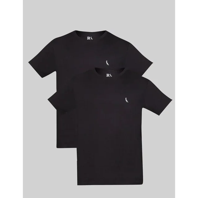 ✨ Kit Duas Camisetas Regular Essence Reserva Preto/preto Liso G