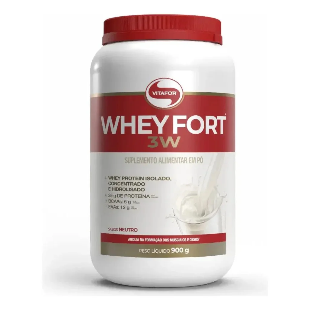 ✨ Whey Fort 3w Neutro 900g Vitafor