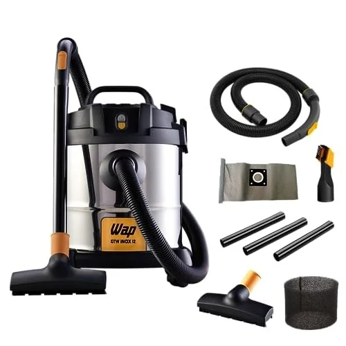 ✨ WAP Aspirador de Pó e Água Barril GTW INOX 12, Compacto, 12 Litros, com Filtro Lavável, 160mbar 1400W 220V