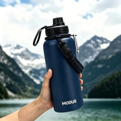 ✨ MODUS Garrafa Térmica 950ml – 24h Gelada, Alça Paracord