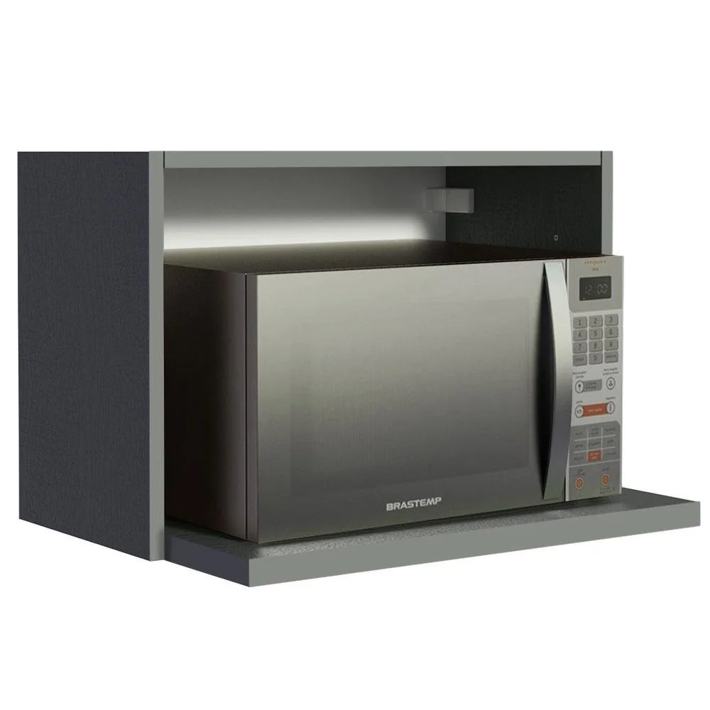 ✨Armário de Cozinha Aéreo 60 cm com Nicho para Forno Cinza Nice Madesa