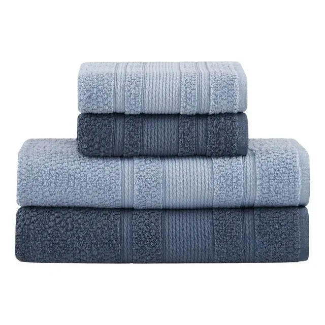 ✨ Jogo De Toalhas Buddemeyer Bella Extra Soft Banho 4 Peças Azul Claro/azul Marinho