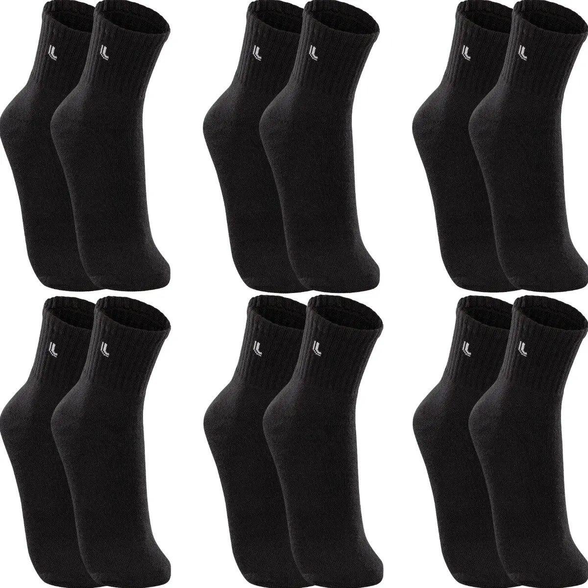 ✨ Kit 6 Pares Meias Lupo Cano Médio Esportivas Academia