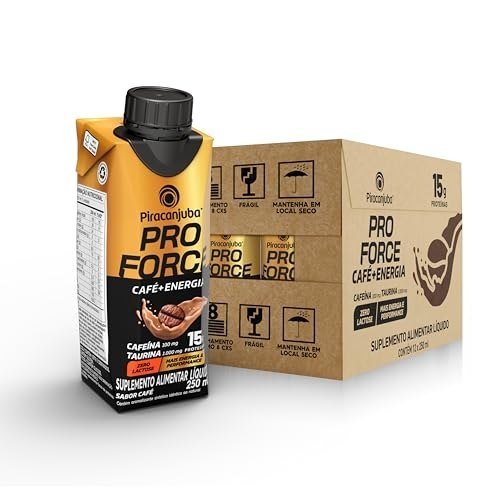 ✨ Piracanjuba ProForce 15g de Proteínas Zero Lactose Sabor Café - 12 Unidades de 250ml