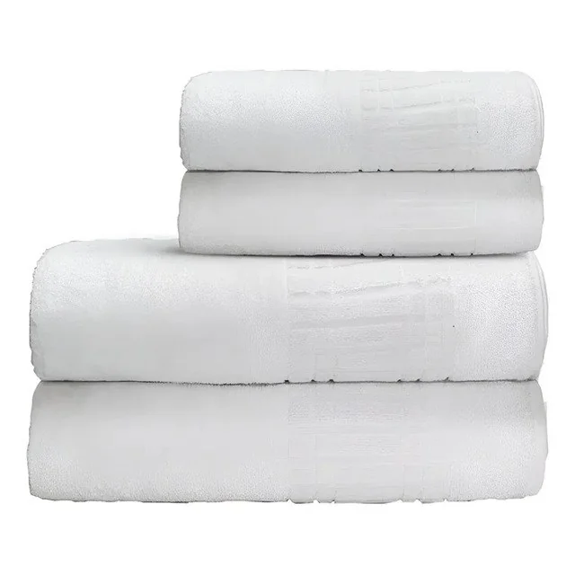 ✨ Jogo De Toalha Banho 4 100 Algodão 400 Gr/m Loft Camesa Branco Liso