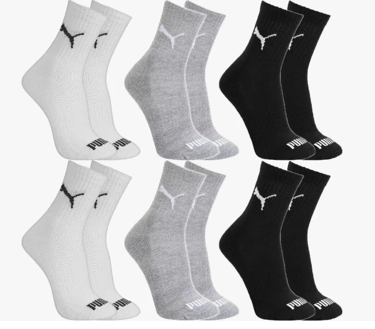 ✨Kit 6 Pares Meias Puma Cano Médio Alto Atoalhada Original