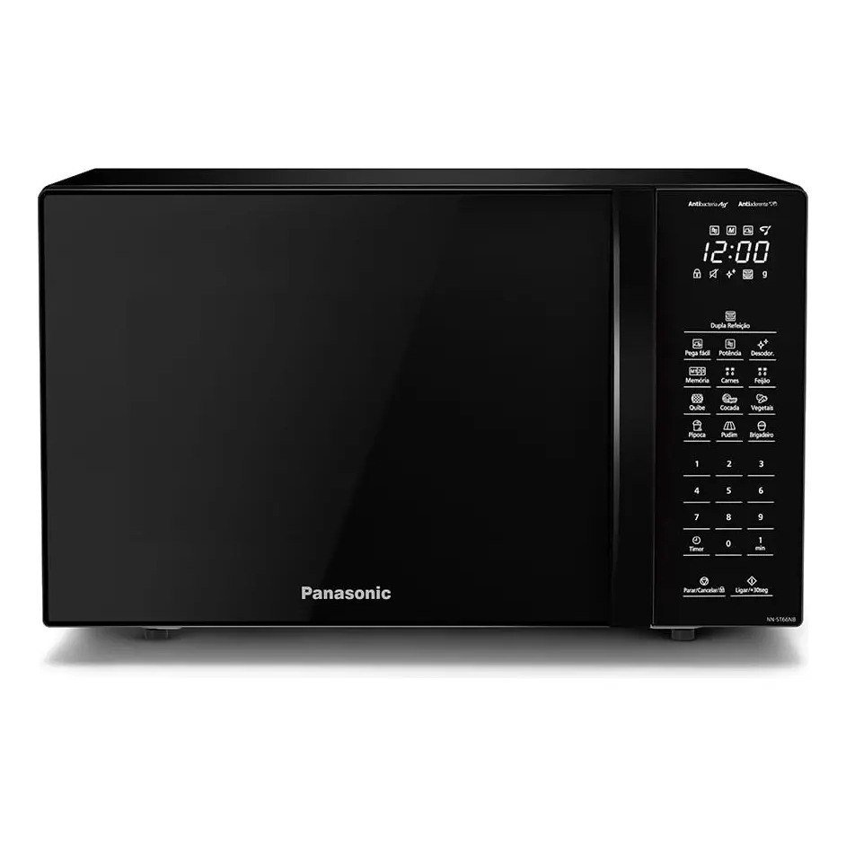 ✨ Microondas Panasonic Dupla Refeição 34L Black Glass - NN-ST66NBRU