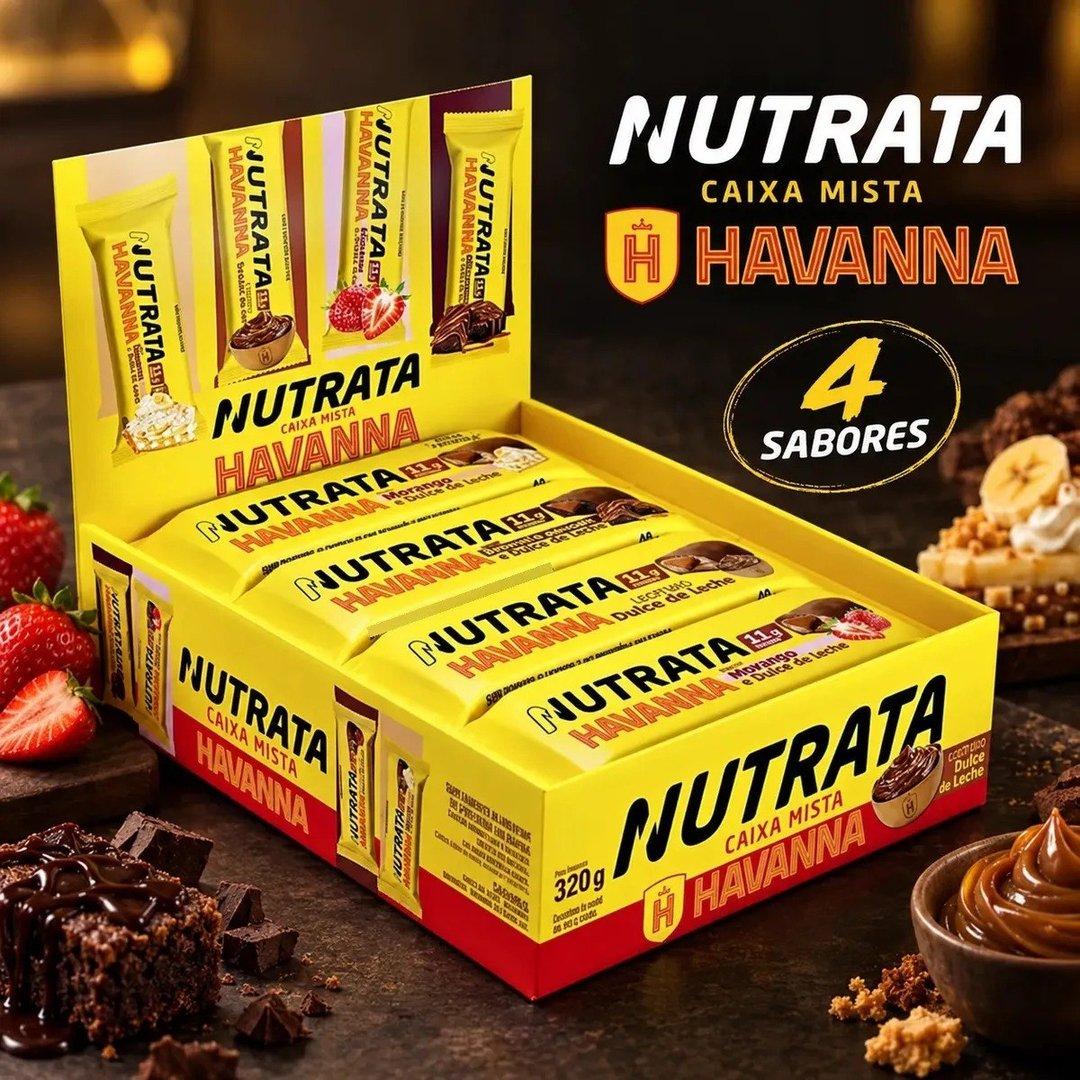 ✨ Barra Proteica Havanna Caixa Mista Nutrata 8un 320g Misto