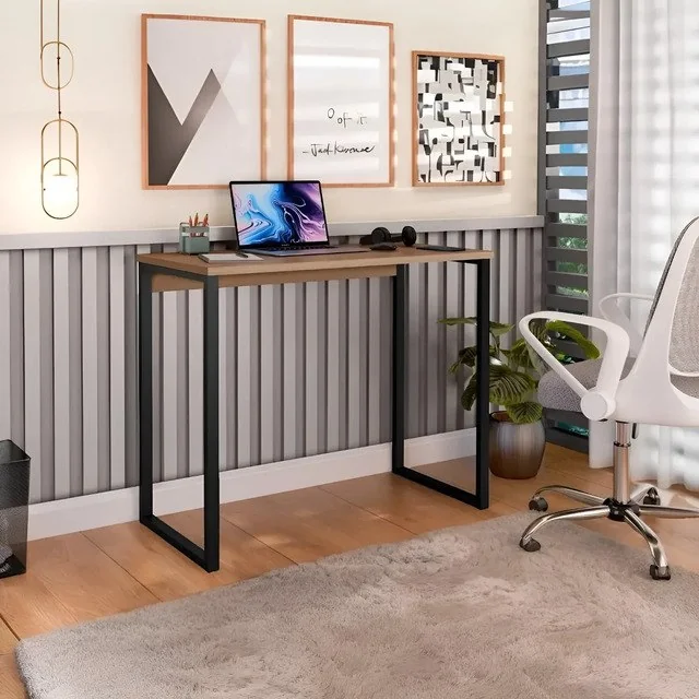 ✨ Escrivaninha Industrial Mesa Estudo Aparador Office Aço Mdf