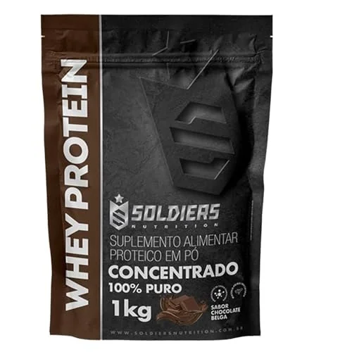 ✨ Whey Protein Concentrado 1Kg - Chocolate Belga - 100% Puro Importado - Soldiers Nutrition