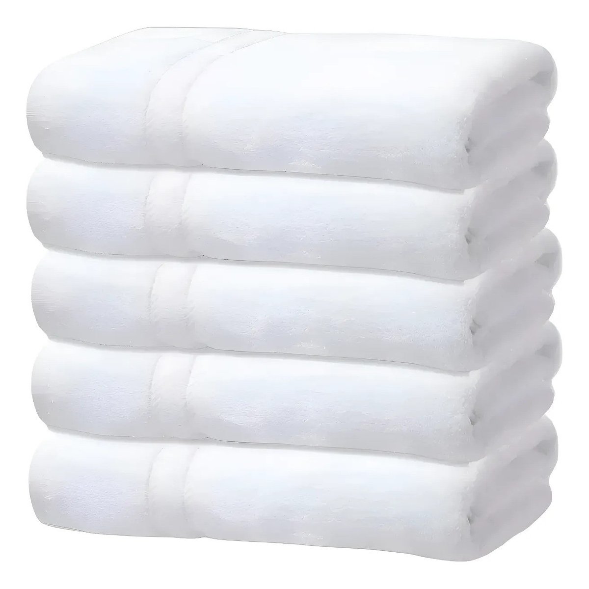 ✨ Kit 5 Toalhas Banho Gigante Grossa Hotel Luxo 75x150cm 480g Branco Hotel