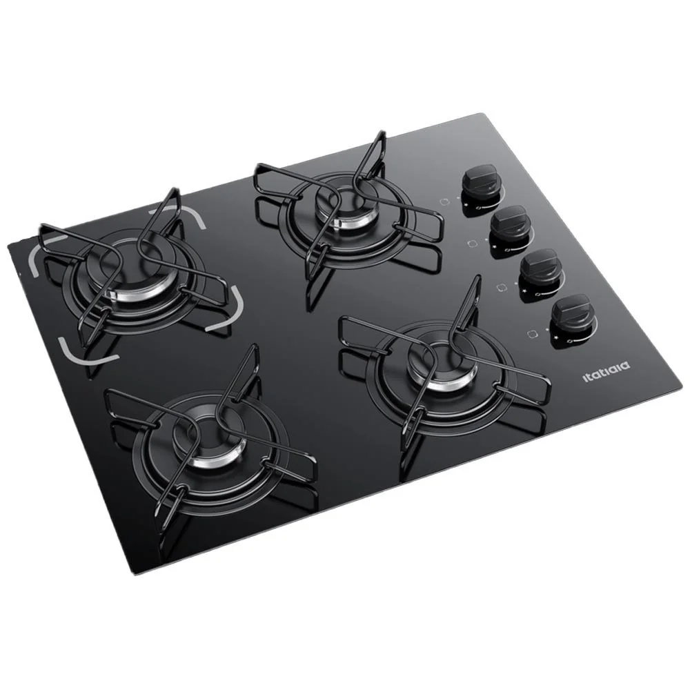 ✨Fogão Cooktop  4 Bocas Bivolt Itatiaia Essencial Preto