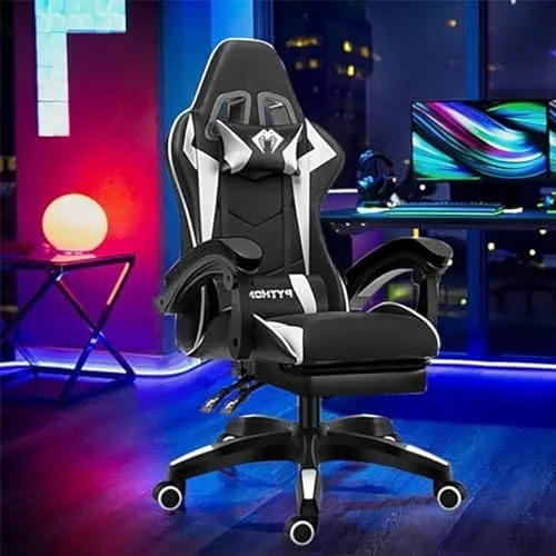 ✨ Cadeira Ergonomica Gamer Com Apoio Para Os Pés Branco