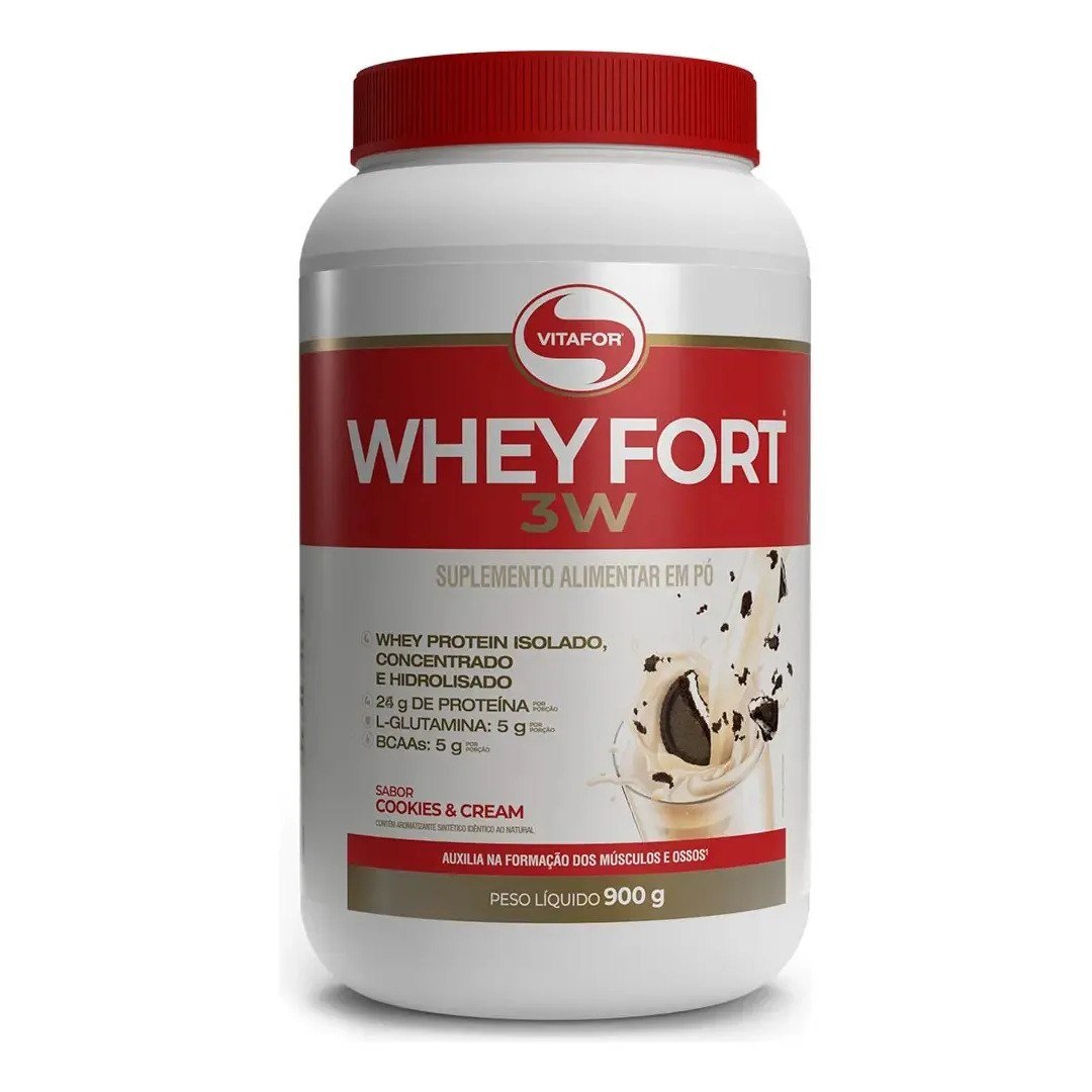 ✨ Whey Fort 3w Cookies & Cream 900g Vitafor