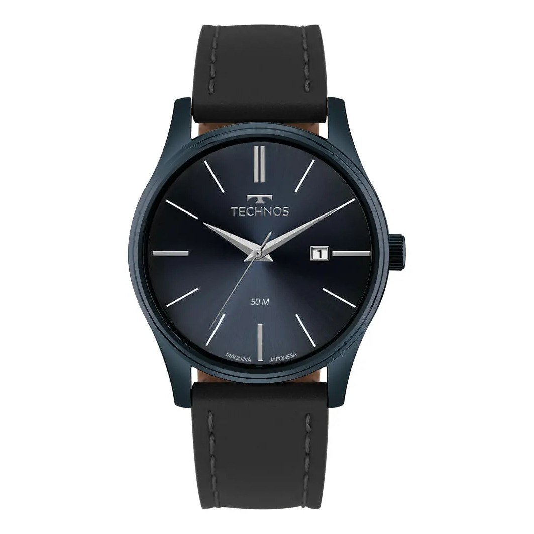 ✨ Relógio Technos Masculino Steel Azul - 2115ubv/0a Preto