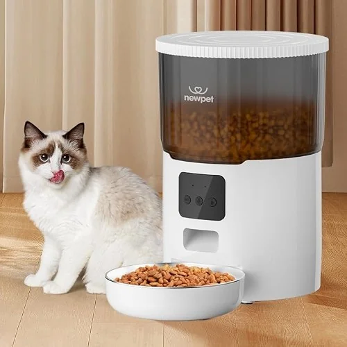 ✨ Alimentador Automático Pet, 4L Comedouro para Caes Fácil Comedouro Elevado para Caes, Controle de Aplicativo WiFi - Gravador de Voz