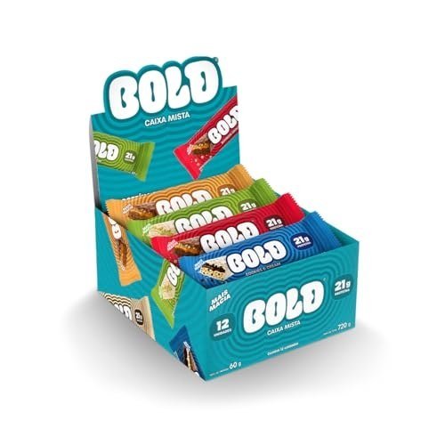 ✨ Barra de Proteína Bold Caixa Mista 12 Unid 60g | 21g de Proteína | Zero Adição de Açúcar