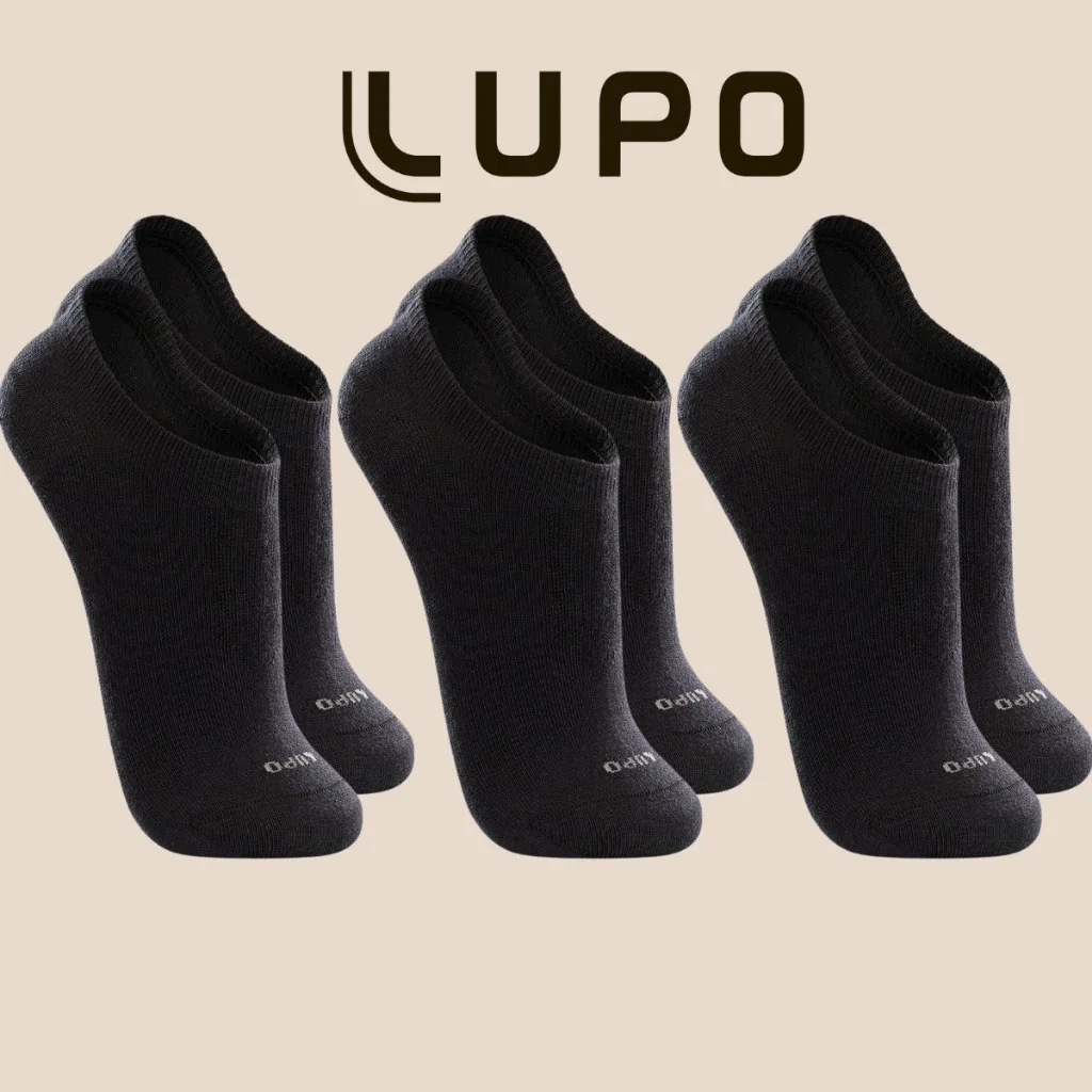 ✨Kit De 3 Pares Meias Cano Invisível Lupo Sport Algodão Soquete Sapatilha Unissex
