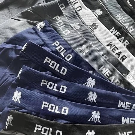 ✨Kit 12 Cuecas Boxer Polo Wear Masculino Microfibra Sortida Branco, Cinza, Preto E Azul Marinho Liso M