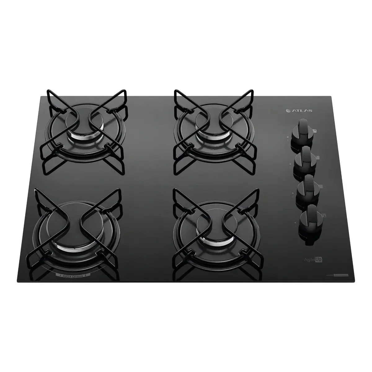 ✨ Cooktop 4 Bocas Atlas Agile Up Mesa Vidro Mega Chama Bivolt