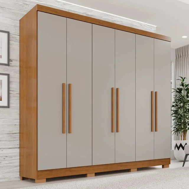 ✨Guarda-roupa Casal 6 Portas 2 Gavetas França Wt Cinamomo/off-white